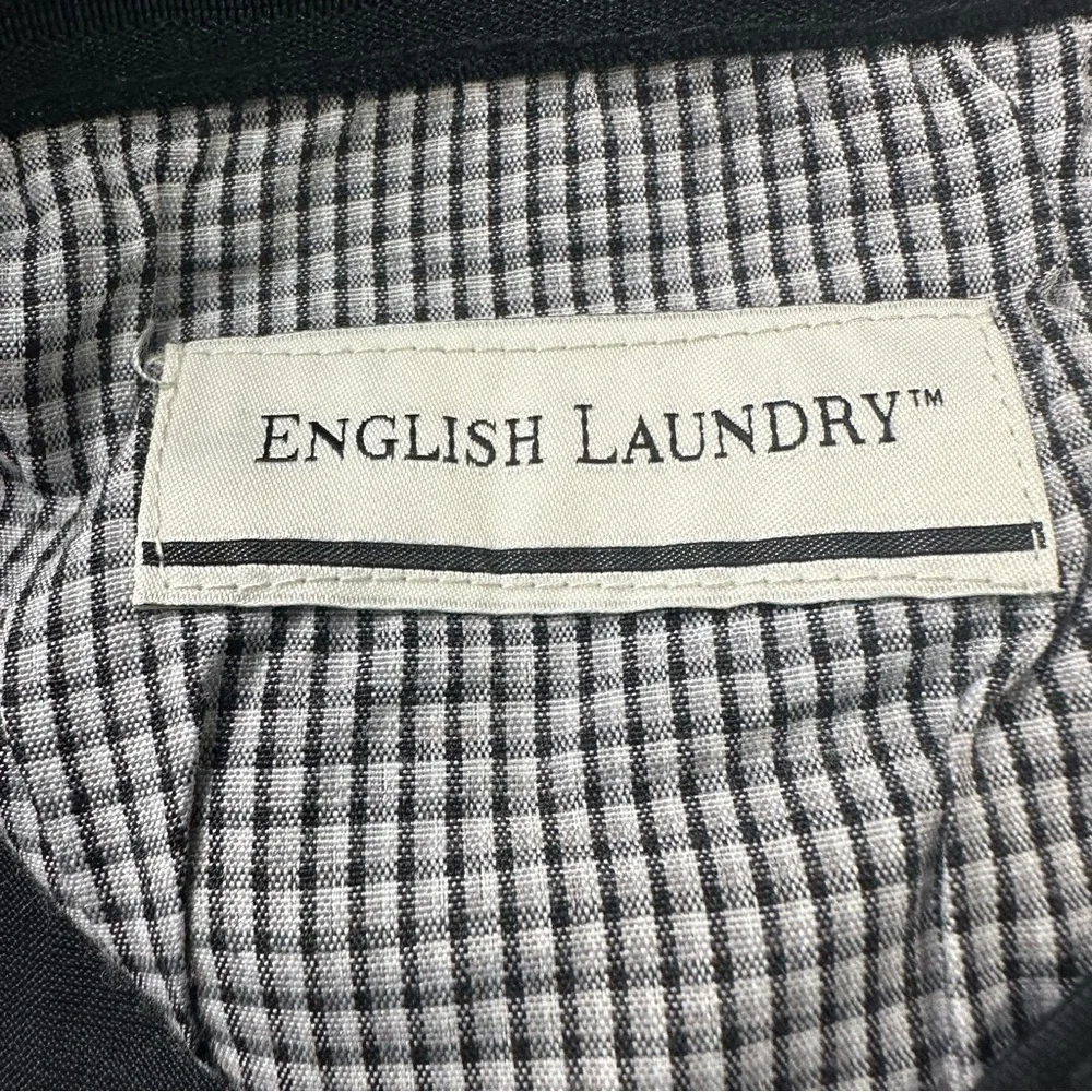 English laundry men size 36/32 straight leg flat front pants, black color (NWOT)
